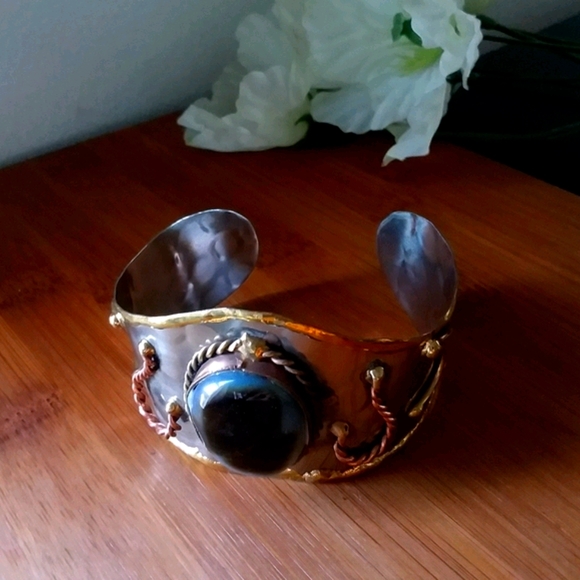 1PC Beautiful Brass & Stainless Steel Bracelet - Picture 4 of 6